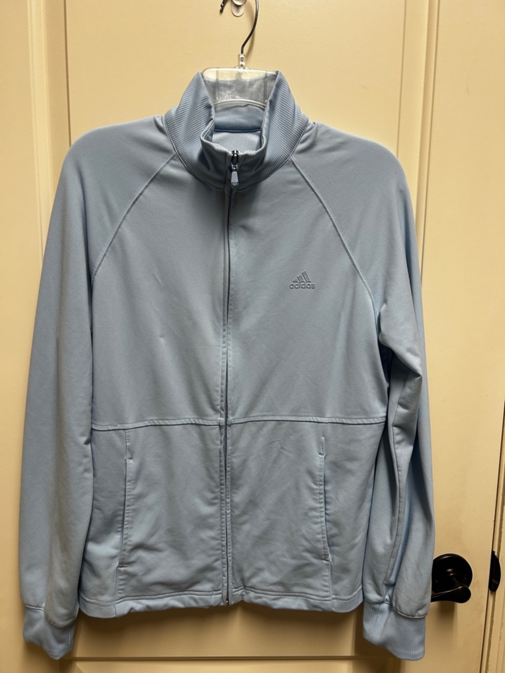 Adidas Women's Light Blue Full-Zip Performance Jacket, Size L